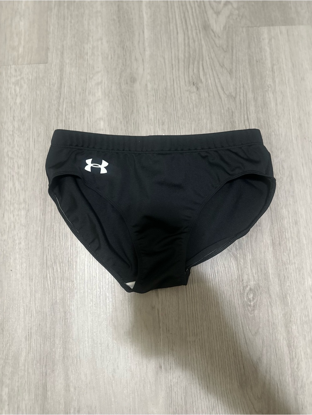 **NEW** Under Armour Black Performance Swim Briefs with White Logo sz M